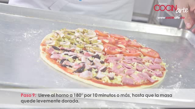 Receta Cocinarte: Pizza cuatro estaciones