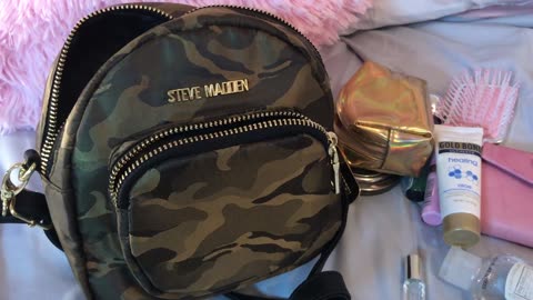 What's in my Mini Steve Madden Camo Bag.