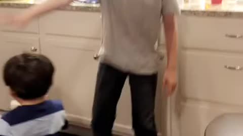 Boy dances to Macarena