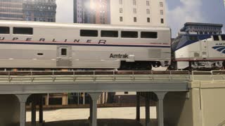 Amtrak pulling into the station