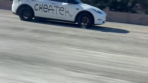 Cheater Car Cruises Down Interstate