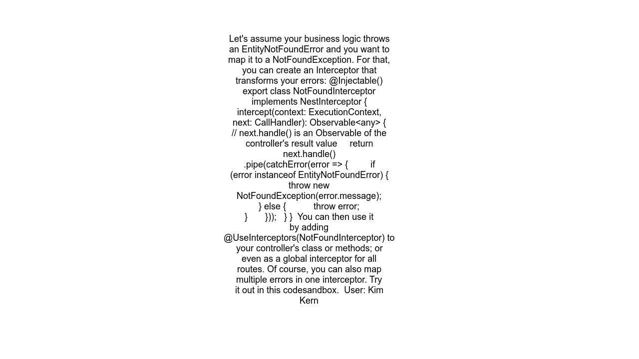 What is the nestjs error handling approach (business logic error vs. http error)