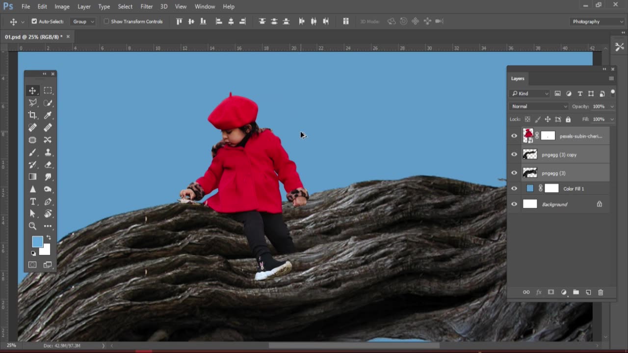 Girl & Rabbits Photo Manipulation