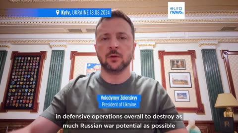 Zelenskyy says aim of Kursk incursion to create buffer zone to prevent further Russian attacks