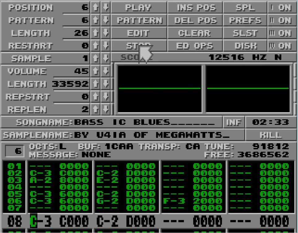 Amiga and Atari ST Protracker Music Mods - Bass IC Blues