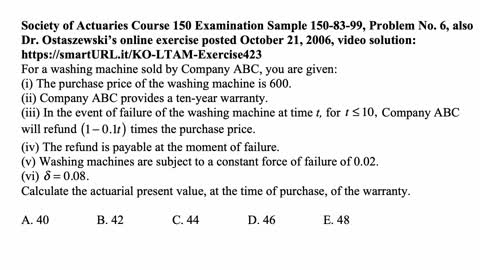 Exam LTAM exercise for September 26, 2021