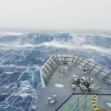 Storm at sea, view from the ship