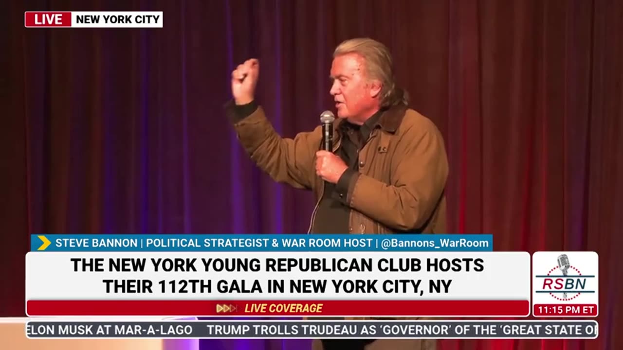 FULL SPEECH Steve Bannon Speaks at NYYRC 112th Annual Gala - 121524