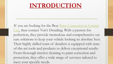 Best Paint Correction in Central City