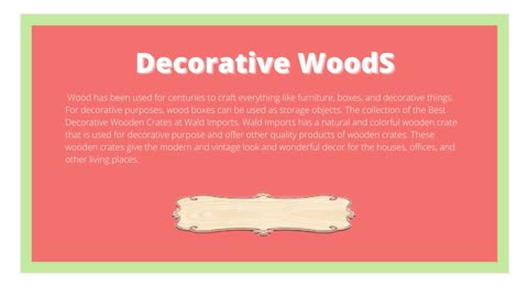Unique High Quality Decorative Wooden Creates For Gifts