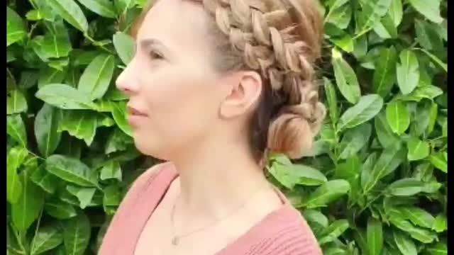 Braided hairstyle on blonde hair