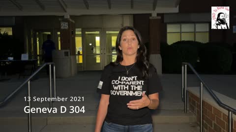 Chrissi Of Geneva Speaking outside of the School Board Meeting