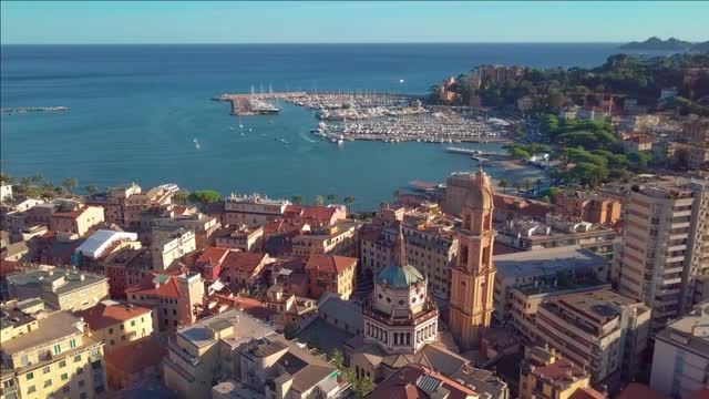 aerial view of the italian riviera rapallo italy