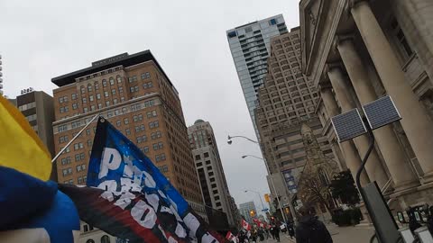 Toronto worldwide freedom march: Starting the march - November 20, 2021