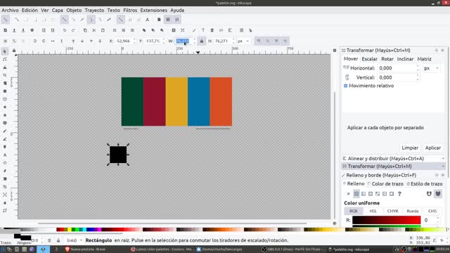 Inkscape: Paleta de colores personalizada en linux