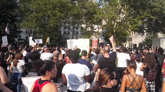 Clip of Demonstration Against Vaccine Mandates (Foley Square, NYC - September 13, 2021