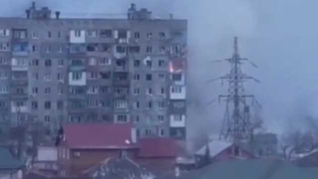 Russian Tank Bombing Civilian Buildings