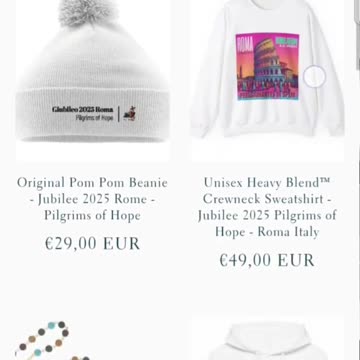 Giubileo 2025 il merchandise del giubileo del cattolicesimo romano pagano DOCUMENTARIO tralasciando i prezzi alti vorrei sapere chi se la comprerebbe sta robaccia e se Gesù abbia insegnato questo agli apostoli di fare profitto con la vendita di oggetti