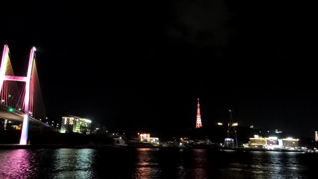 Night view of Yeosu in Korea.