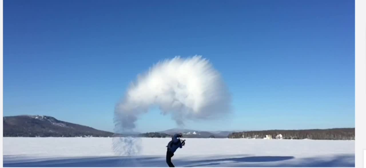 The Magical Moment When Boiling Water Freezes Instantly Into White Powder...