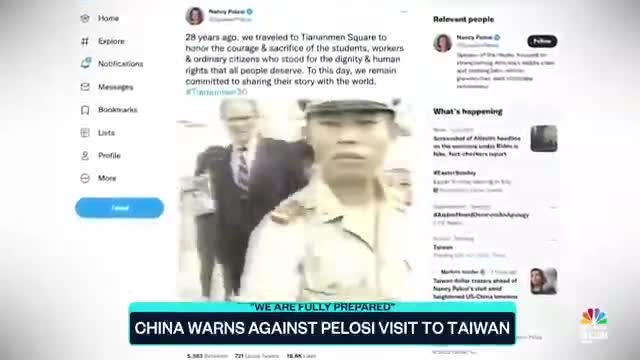 China Warns Against Speaker Pelosi's Visit To Taiwan_batch