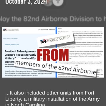 Fact Check: Biden Did NOT Refuse To Deploy 82nd Airborne Division As Of October 3, 2024