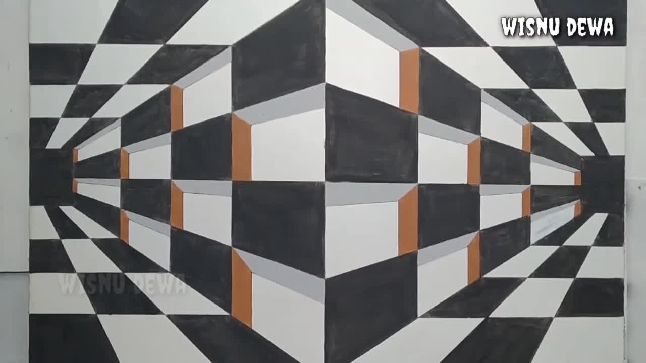 Optical illusion 3d wall painting decoration