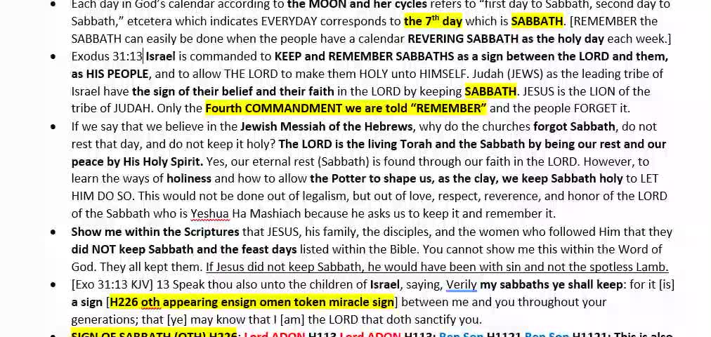 Moon Her Cycles Sabbaths Holy Calendar Sign of the Lord and Israel