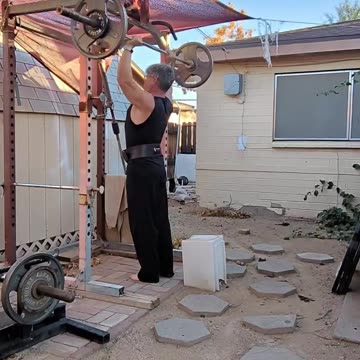 65 yr old-MILITARY Press 3-145x4r🎥 TUESDAY NOV 7TH Hit 71 bodyweight PULL-UPS