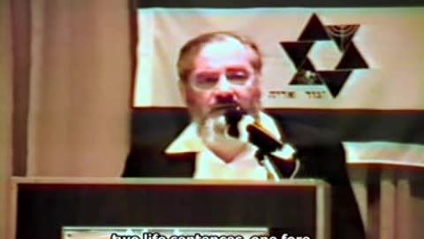 Rabbi Meir Kahane speaks at the Beverly Hotel