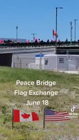 US and Canada flag exchange