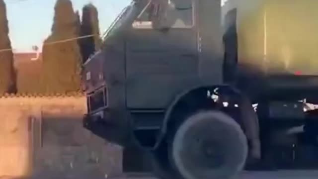 APC Going Into Battle Or Fleeing