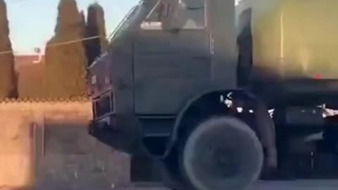 APC Going Into Battle Or Fleeing