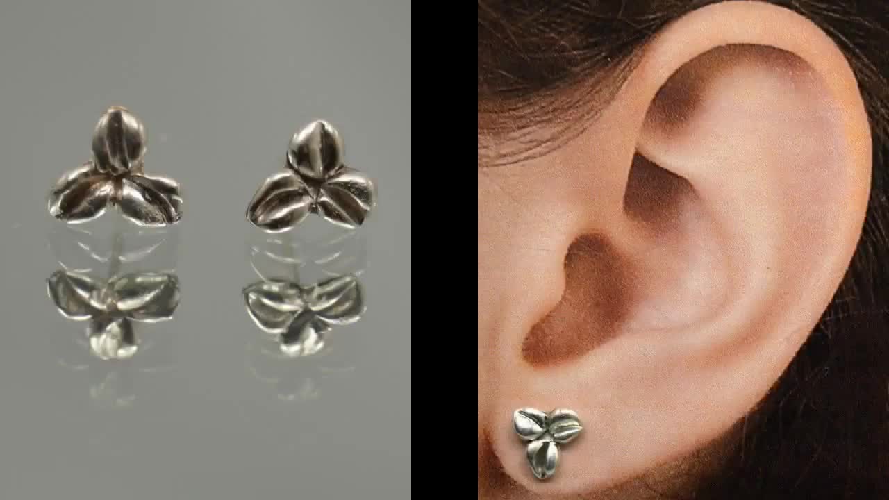 3 Leaf Fused Sterling Silver Earrings