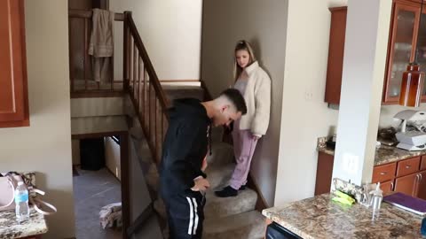 FALLING DOWN THE STAIRS PRANK ON BOYFRIEND