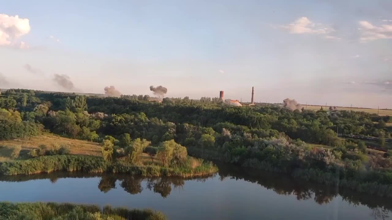 Strikes near the ammunition depot in the occupied Horlivka.