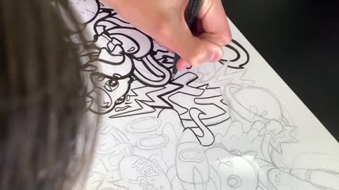 WE CREATED the WORLD's BIGGEST DOODLE ART !! fr. Portix