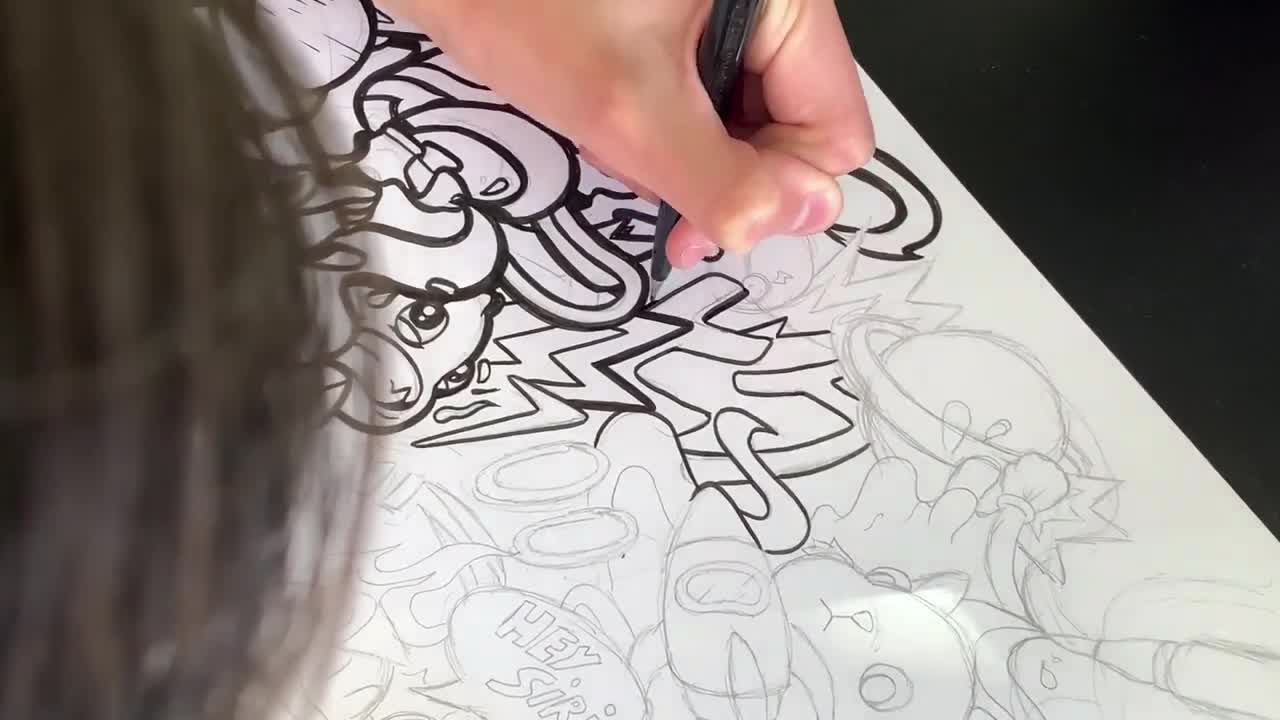 WE CREATED the WORLD's BIGGEST DOODLE ART !! fr. Portix