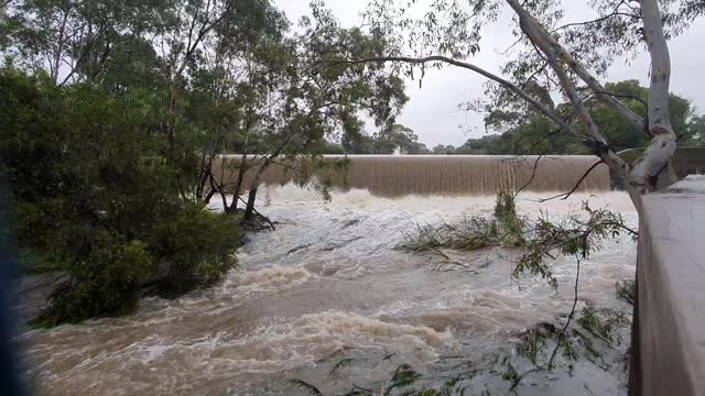 Coburg Lake Reserve Waterfall After Heavy Rain