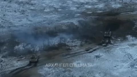 RAF - Russian Tanks firing on Ukrainian positions