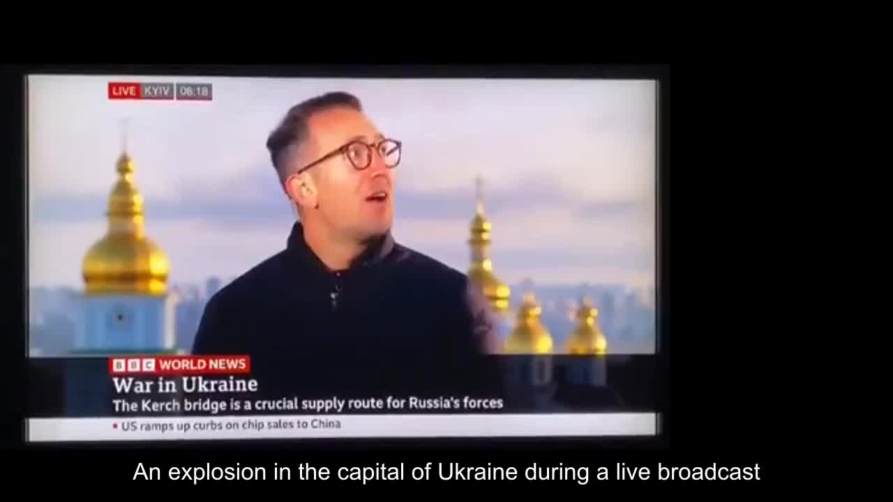 An explosion in the capital of Ukraine during a live broadcast on the BBC