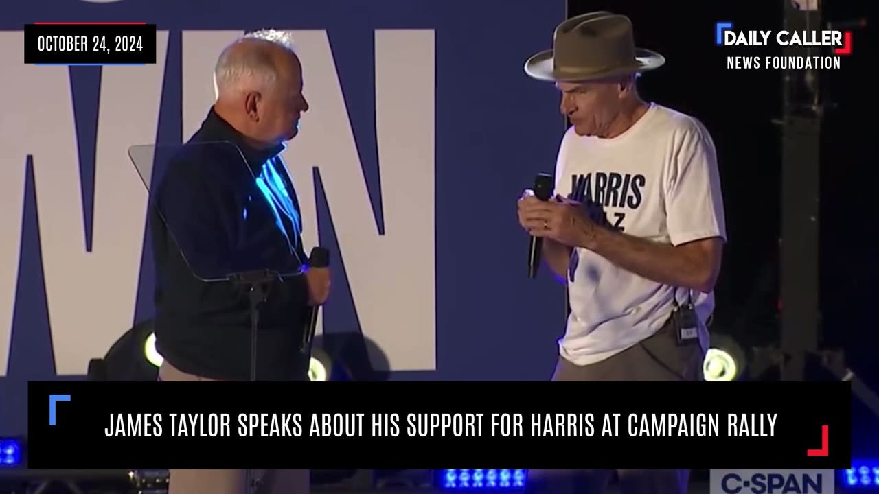 James Taylor Speaks About His Support For Harris At Campaign Rally