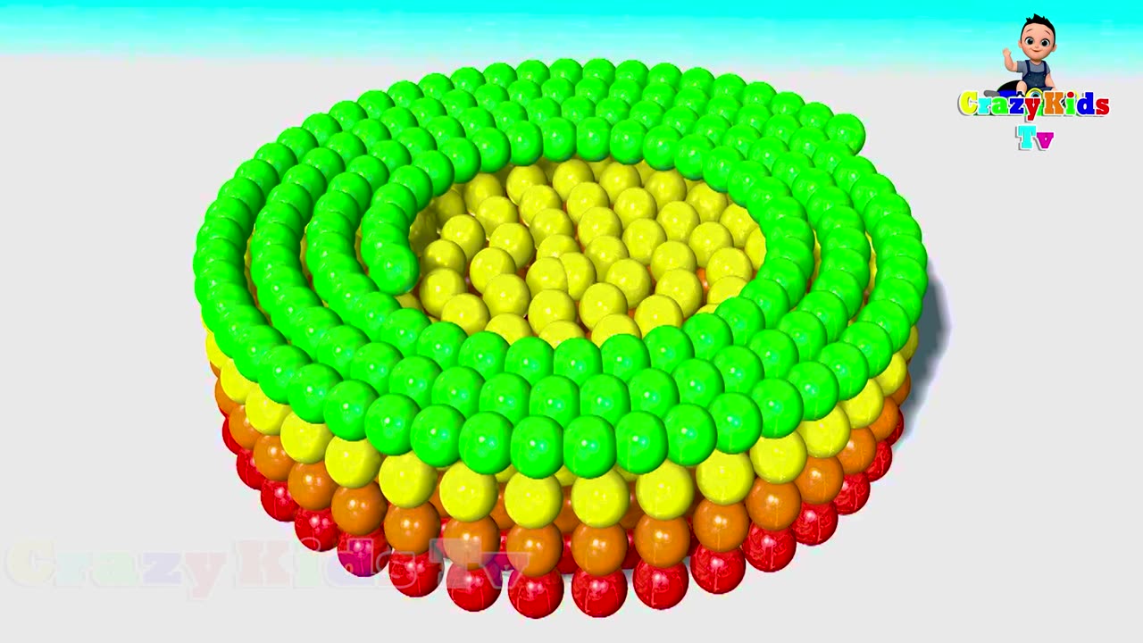 Learn crazy kids tv With Lot Of Colors 3D Magic Soccer Balls Spiral For Kids | Learning Videos