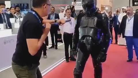 The Robocop outfit is in the works, but it will probably not only not be used against