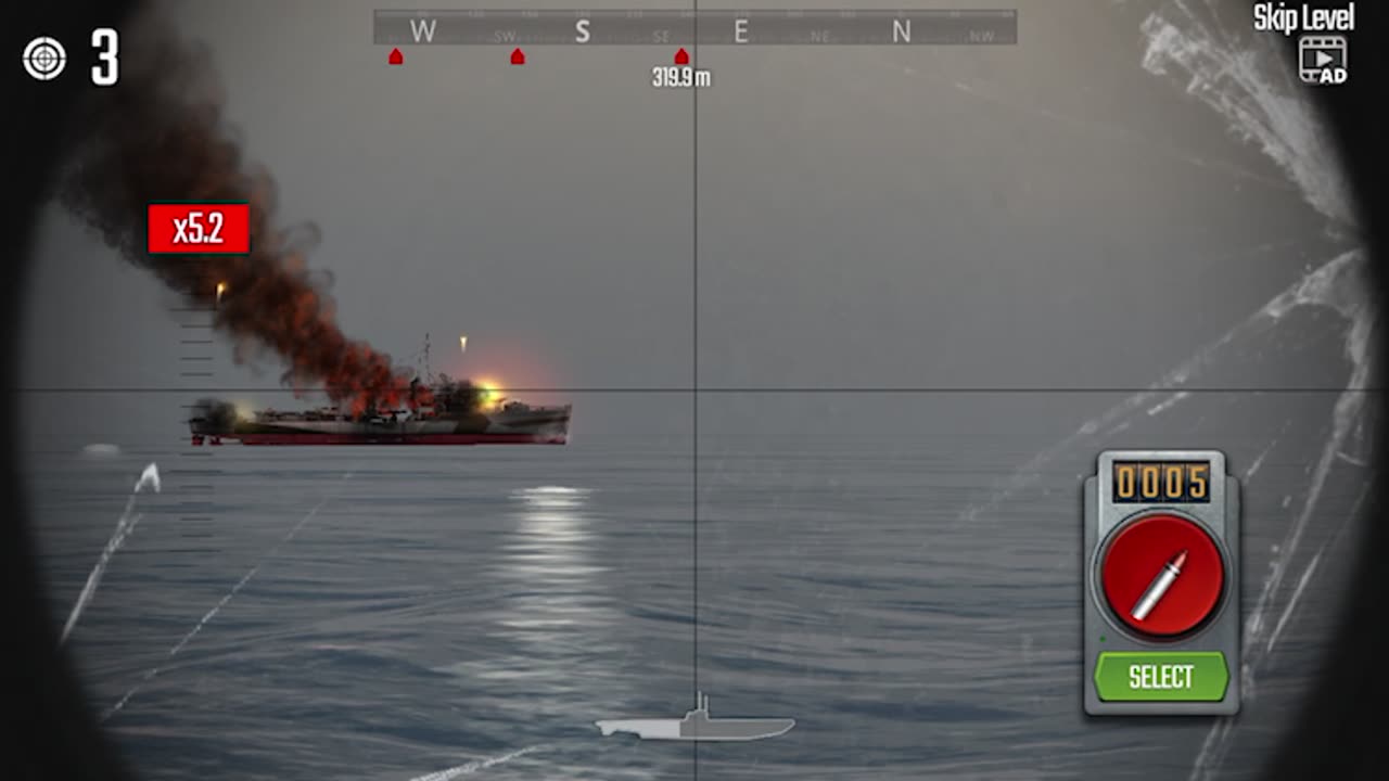 U Boat attack | Sank Destroyer x3 Heavy cruiser x1