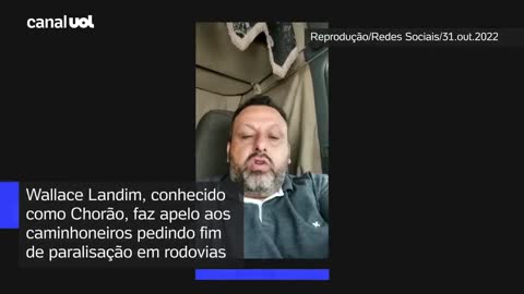 Líder dos caminhoneiros pede fim de paralisação em rodovias e reconhece vitória de Lula