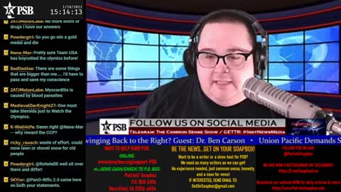 2022-01-18 15:00 EST - The Common Sense Show: Guest: Rusty Johnson @3:30p ET with Derek