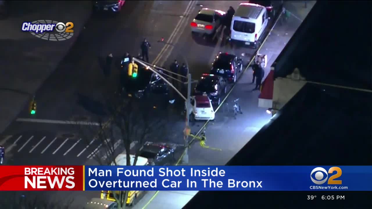 Man found shot inside overturned car in the Bronx