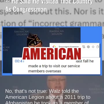 Fact Check: Tim Walz Did NOT Lie About Serving In Afghanistan -- Said He Visited As Congressman