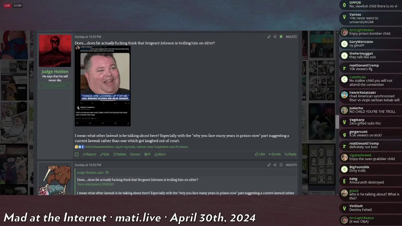 Fatrick banned from Penguincon - Mad at the Internet